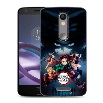 Пластиковый чехол на Lenovo Moto X Force с принтом Demon Slayer Клинок рассекающий демонов Пластиковый чехол на Lenovo Moto X Force с принтом Demon Slayer Клинок рассекающий демонов