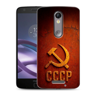 Пластиковый чехол на Lenovo Moto X Force с принтом Флаг Герб СССР Пластиковый чехол на Lenovo Moto X Force с принтом Флаг Герб СССР