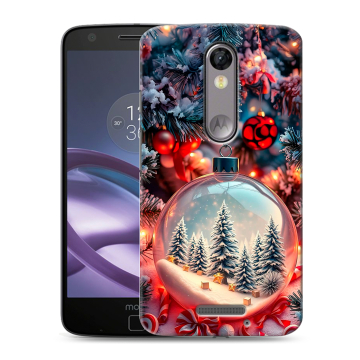 Пластиковый чехол на Lenovo Moto X Force с принтом Новый год