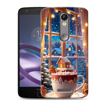 Пластиковый чехол на Lenovo Moto X Force с принтом Новый год