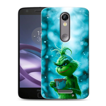 Пластиковый чехол на Lenovo Moto X Force с принтом Новый год гринч