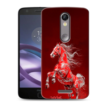 Пластиковый чехол на Lenovo Moto X Force с принтом Новый год