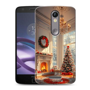 Пластиковый чехол на Lenovo Moto X Force с принтом Новый год
