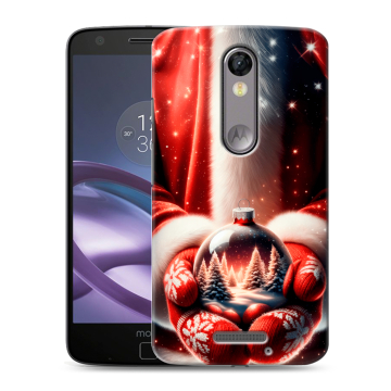 Пластиковый чехол на Lenovo Moto X Force с принтом Новый год