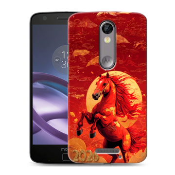 Пластиковый чехол на Lenovo Moto X Force с принтом Новый год