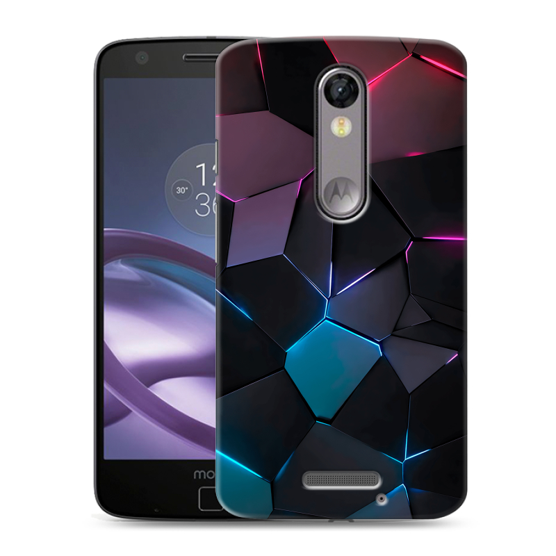 Пластиковый чехол на Lenovo Moto X Force с принтом Геометрия неона Пластиковый чехол на Lenovo Moto X Force с принтом Геометрия неона