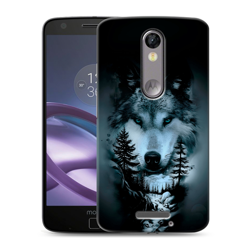 Пластиковый чехол на Lenovo Moto X Force с принтом Лесной волк Пластиковый чехол на Lenovo Moto X Force с принтом Лесной волк