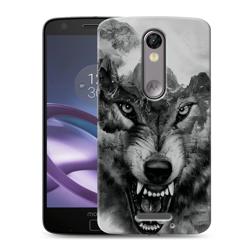 Пластиковый чехол на Lenovo Moto X Force с принтом Волк Пластиковый чехол на Lenovo Moto X Force с принтом Волк