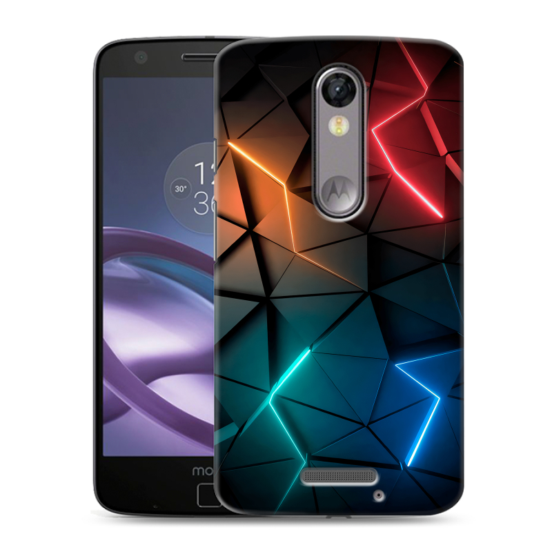 Пластиковый чехол на Lenovo Moto X Force с принтом Абстракция неон Пластиковый чехол на Lenovo Moto X Force с принтом Абстракция неон