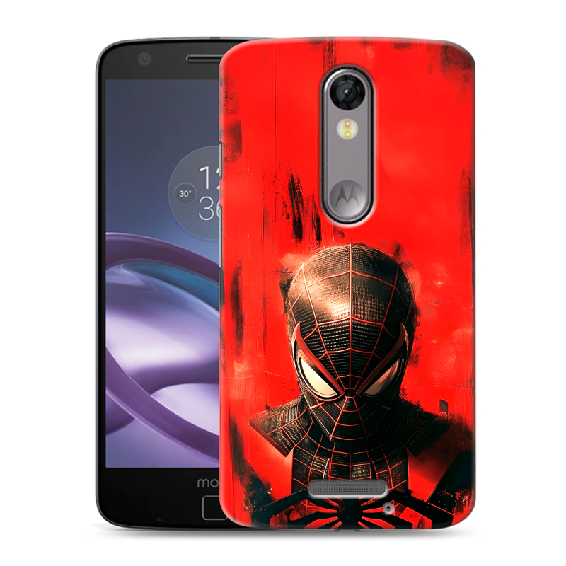 Пластиковый чехол на Lenovo Moto X Force с принтом человек паук spiderman Пластиковый чехол на Lenovo Moto X Force с принтом человек паук spiderman