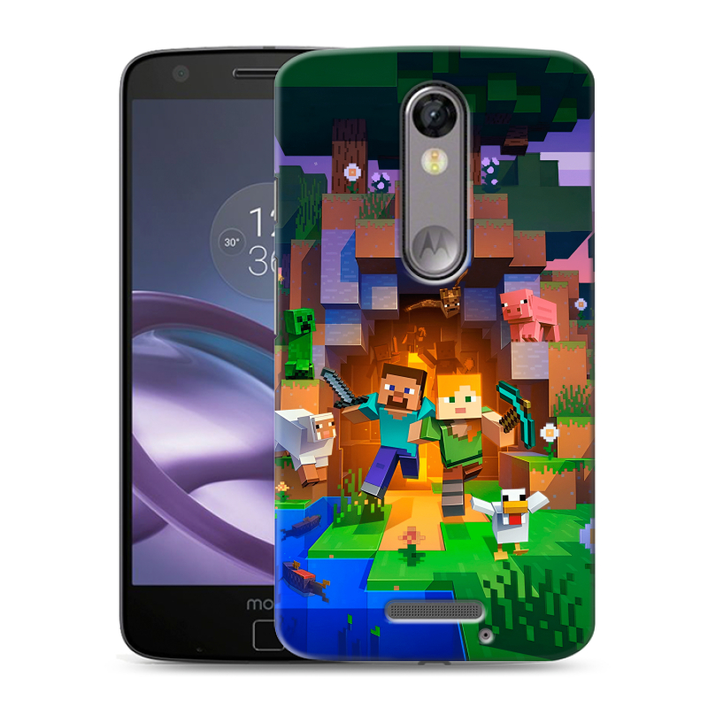 Пластиковый чехол на Lenovo Moto X Force с принтом Майнкрафт Minecraft Пластиковый чехол на Lenovo Moto X Force с принтом Майнкрафт Minecraft