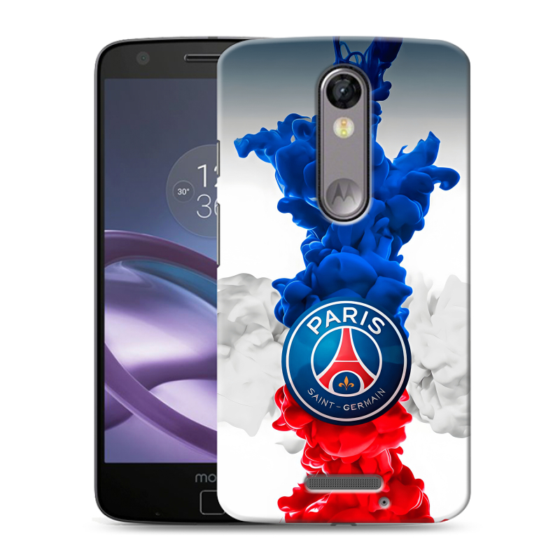 Пластиковый чехол на Lenovo Moto X Force с принтом PSG ПСЖ Пластиковый чехол на Lenovo Moto X Force с принтом PSG ПСЖ