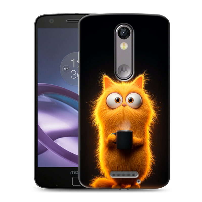 Пластиковый чехол на Lenovo Moto X Force с принтом Смешной кот Пластиковый чехол на Lenovo Moto X Force с принтом Смешной кот