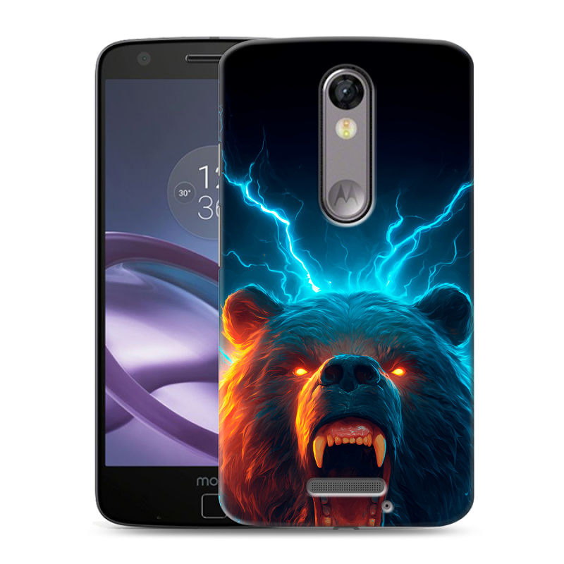 Пластиковый чехол на Lenovo Moto X Force с принтом Медведь Пластиковый чехол на Lenovo Moto X Force с принтом Медведь