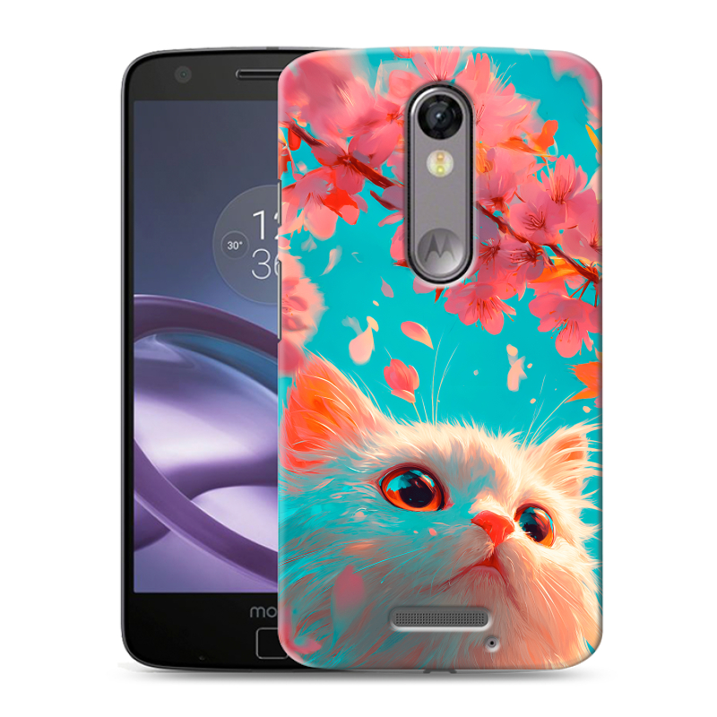 Пластиковый чехол на Lenovo Moto X Force с принтом Красивый кот Пластиковый чехол на Lenovo Moto X Force с принтом Красивый кот