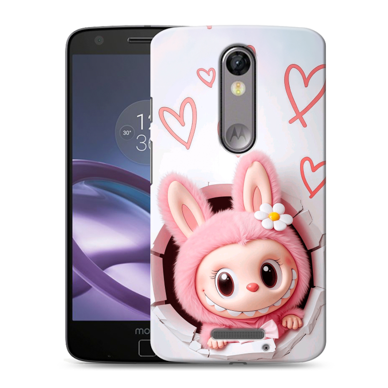 Пластиковый чехол на Lenovo Moto X Force с принтом Labubu Лабубу Пластиковый чехол на Lenovo Moto X Force с принтом Labubu Лабубу