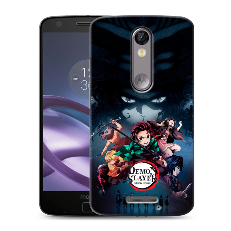 Пластиковый чехол на Lenovo Moto X Force с принтом Demon Slayer Клинок рассекающий демонов Пластиковый чехол на Lenovo Moto X Force с принтом Demon Slayer Клинок рассекающий демонов