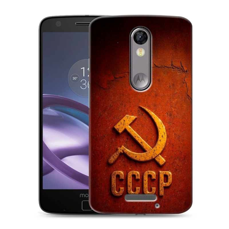 Пластиковый чехол на Lenovo Moto X Force с принтом Флаг Герб СССР Пластиковый чехол на Lenovo Moto X Force с принтом Флаг Герб СССР