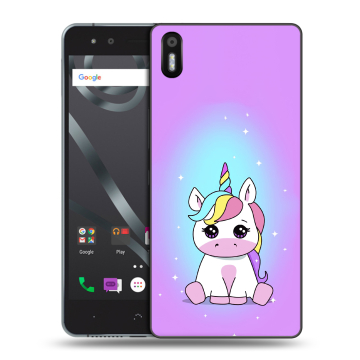 Силиконовый чехол на BQ Aquaris X5 с принтом Единорог