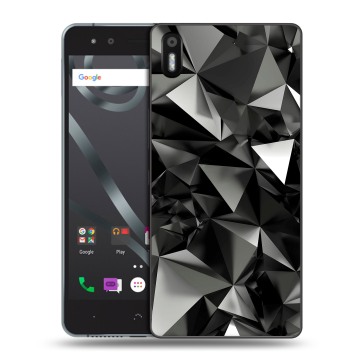 Силиконовый чехол на BQ Aquaris X5 с принтом Черные кристаллы