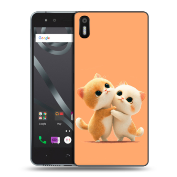 Силиконовый чехол на BQ Aquaris X5 с принтом Милые котики
