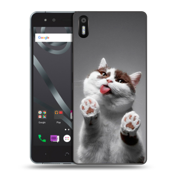 Силиконовый чехол на BQ Aquaris X5 с принтом Коты