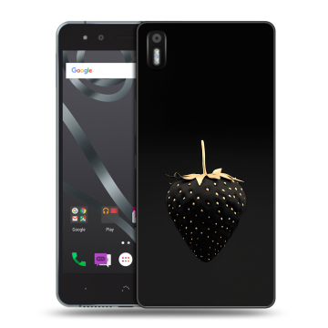 Силиконовый чехол на BQ Aquaris X5 с принтом Черная клубника
