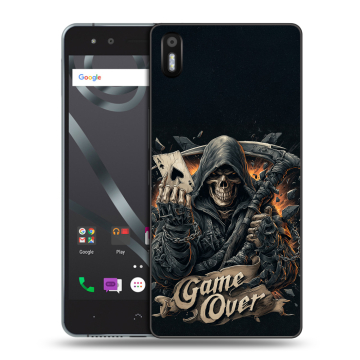 Силиконовый чехол на BQ Aquaris X5 с принтом Скелет карты