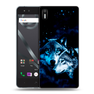 Силиконовый чехол на BQ Aquaris X5 с принтом Волки