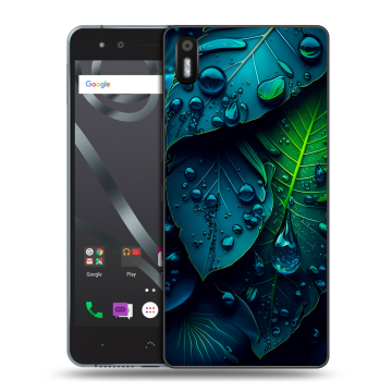 Силиконовый чехол на BQ Aquaris X5 с принтом Листья