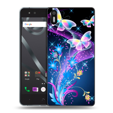 Силиконовый чехол на BQ Aquaris X5 с принтом Бабочки