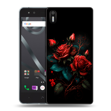 Силиконовый чехол на BQ Aquaris X5 с принтом Розы красные