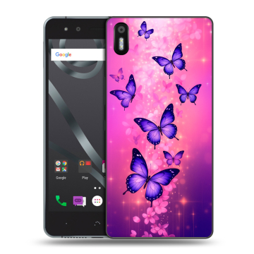 Силиконовый чехол на BQ Aquaris X5 с принтом Бабочки