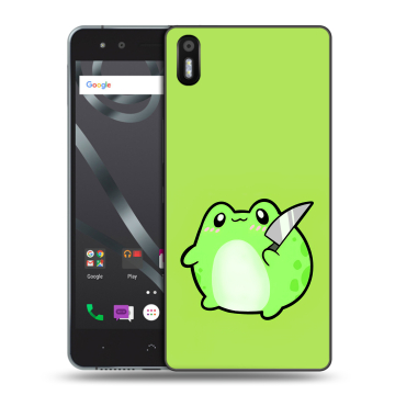 Силиконовый чехол на BQ Aquaris X5 с принтом Лягушенок