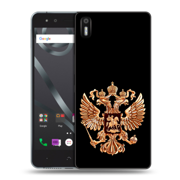 Силиконовый чехол на BQ Aquaris X5 с принтом Герб России золотой Силиконовый чехол на BQ Aquaris X5 с принтом Герб России золотой