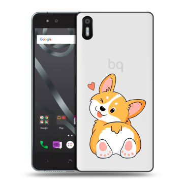 Силиконовый чехол на BQ Aquaris X5 с принтом Корги