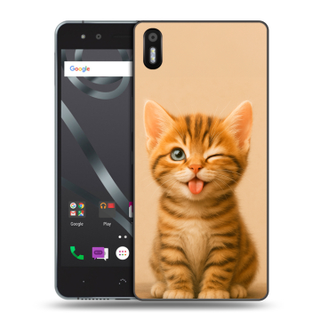 Силиконовый чехол на BQ Aquaris X5 с принтом котенок