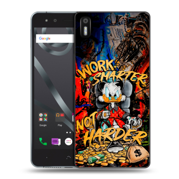 Силиконовый чехол на BQ Aquaris X5 с принтом Дональд Дак Деньги