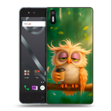 Силиконовый чехол на BQ Aquaris X5 с принтом сова