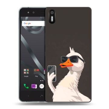 Силиконовый чехол на BQ Aquaris X5 с принтом утка в очках