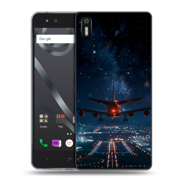 Силиконовый чехол на BQ Aquaris X5 с принтом самолет