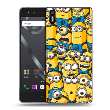 Силиконовый чехол на BQ Aquaris X5 с принтом Миньоны