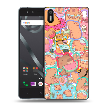 Силиконовый чехол на BQ Aquaris X5 с принтом капибары