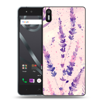 Силиконовый чехол на BQ Aquaris X5 с принтом цветы лаванда