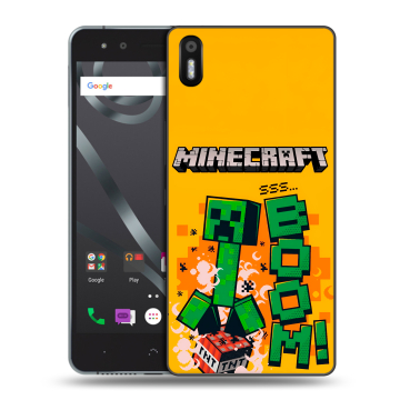 Силиконовый чехол на BQ Aquaris X5 с принтом Майнкрафт Minecraft