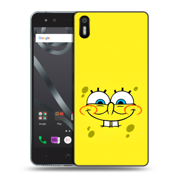 Силиконовый чехол на BQ Aquaris X5 с принтом спанчбоб спанч боб