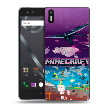 Силиконовый чехол на BQ Aquaris X5 с принтом Майнкрафт Minecraft