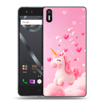 Силиконовый чехол на BQ Aquaris X5 с принтом Единорог