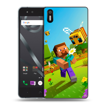 Силиконовый чехол на BQ Aquaris X5 с принтом Майнкрафт Minecraft