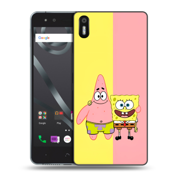 Силиконовый чехол на BQ Aquaris X5 с принтом Спанч боб Спанчбоб